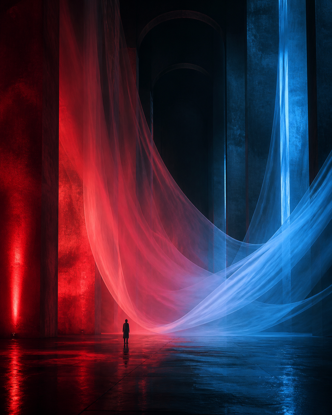AFTERLIGHT cinematic red and blue fabric concept
